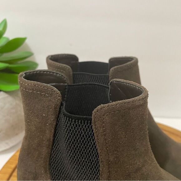 Karl Lagerfeld Mirla Suede Chelsea Boots‎ Brown Leather Bootie Size 6.5 - Picture 5 of 9